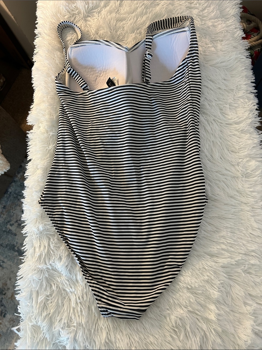 bond-eye Black and White Striped One-Piece Swimsuit - Picture 2 of 2